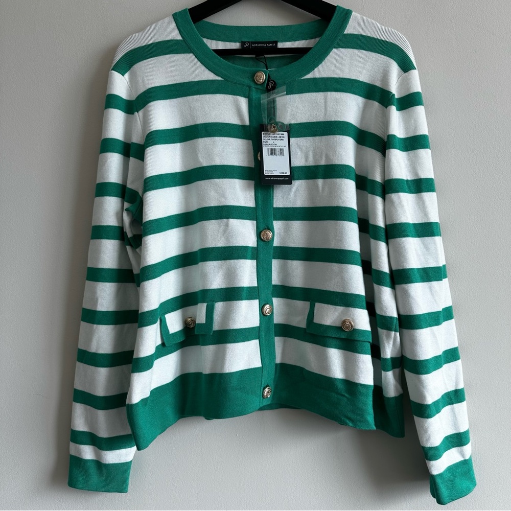Adrianna Papell Stripped Cardigan
